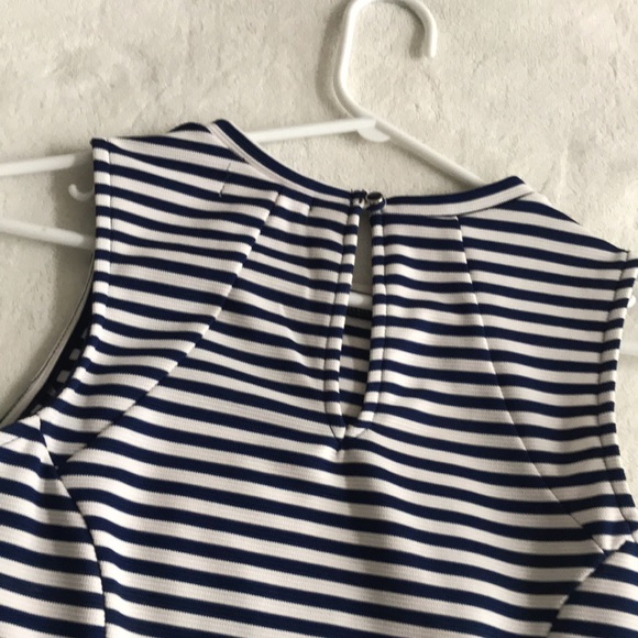 MONTEAU White and Blue Striped Dress - Picture 4 of 6